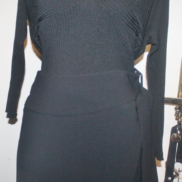2 Pieces $1295 MAXMARA 3/4 Sleeve Light Weight Sweater & Wrap Skirt Set M 8 - Picture 3 of 11